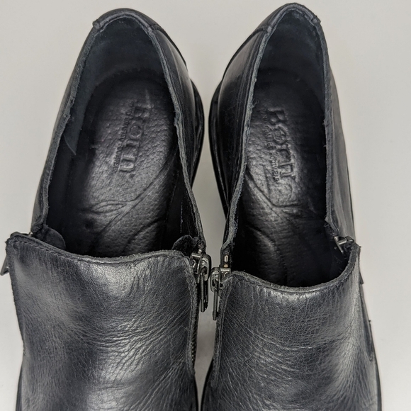 Born black leather clogs zipper low heel platform women's size 9.5 - Picture 3 of 10